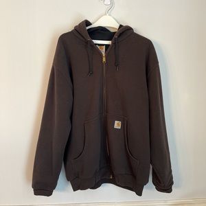 Brown Carhartt Insulated Heavy Zip Up Sweatshirt